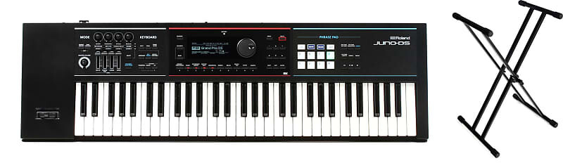 

Roland JUNO-DS61 61-клавишный синтезатор в комплекте с Gator Frameworks GFW-KEY-2000X Deluxe X-Style Keyboard Stand Roland + Gator Frameworks JUNO-DS61=1 GFW-KEY-2000X=1
