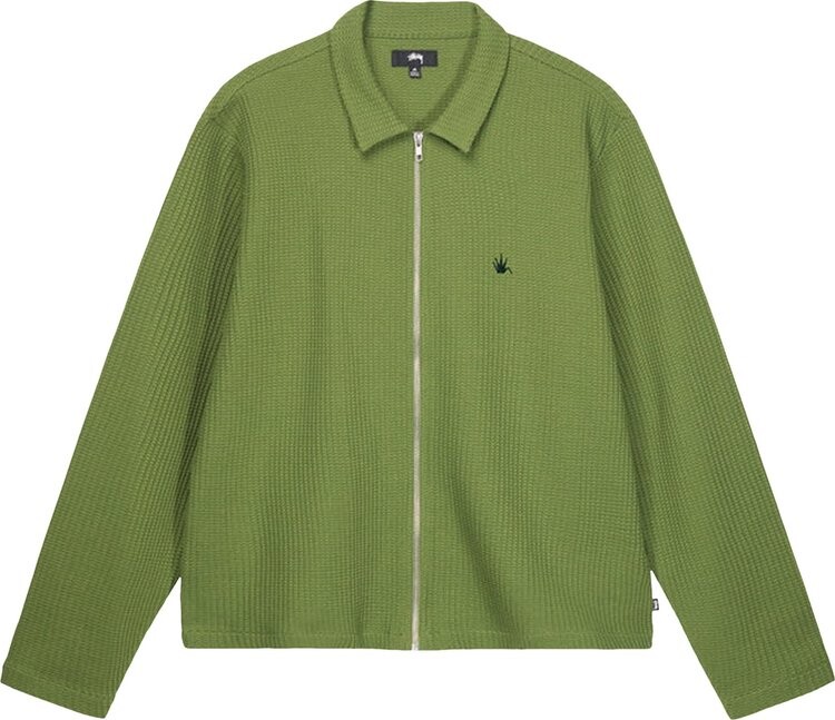 

Рубашка Stussy Big Thermal Zip Shirt 'Green', зеленый