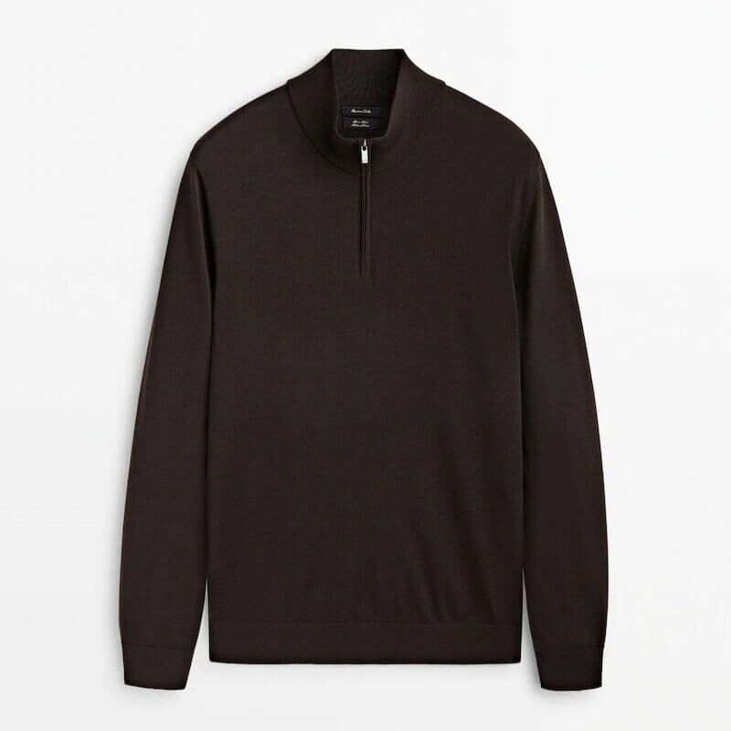 

Свитер Massimo Dutti 100% Merino Wool, темно-коричневый