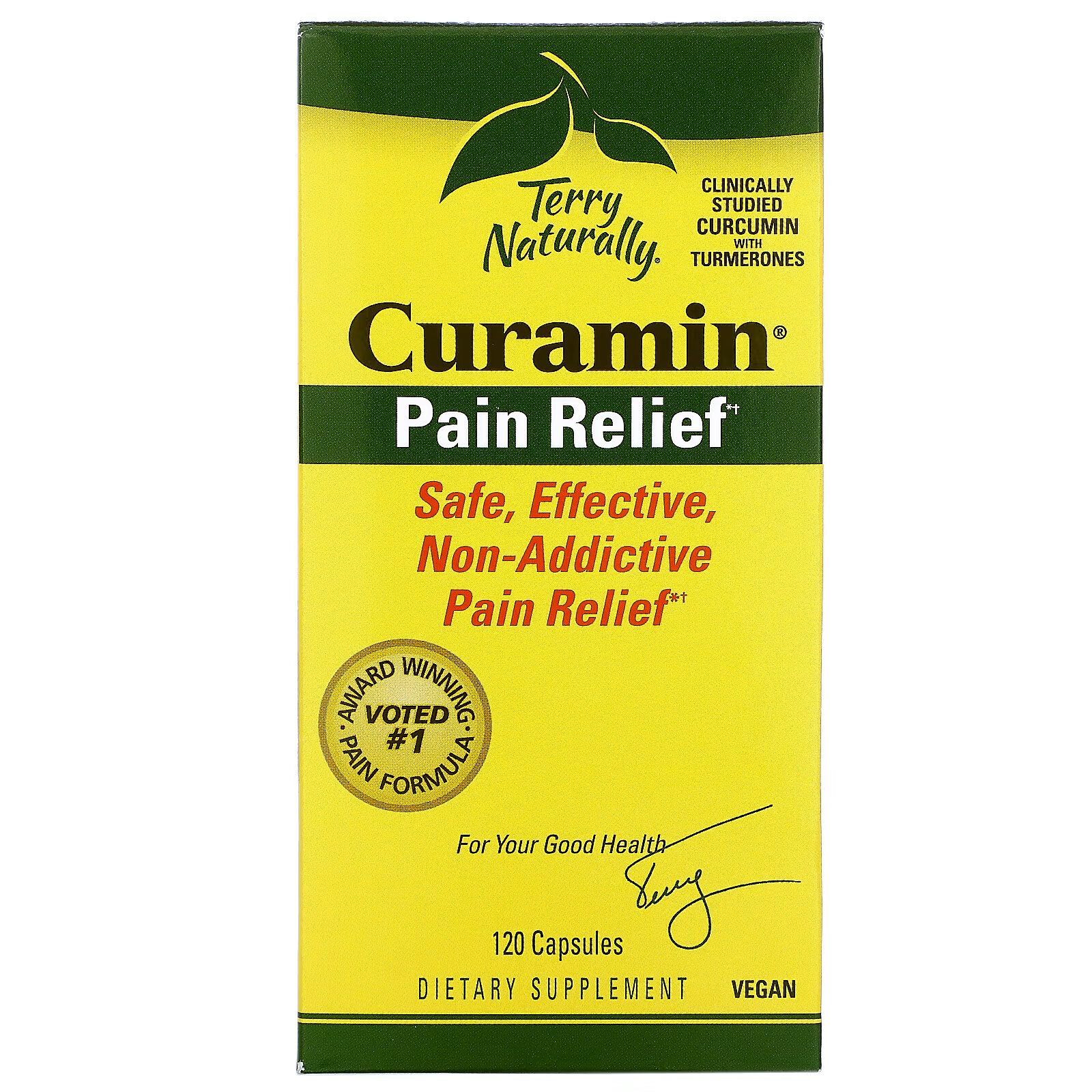 цена Terry Naturally, Curamin, обезболивающее, 120 капсул