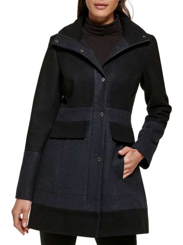 

Пальто с капюшоном из смесовой шерсти Guess Charcoal