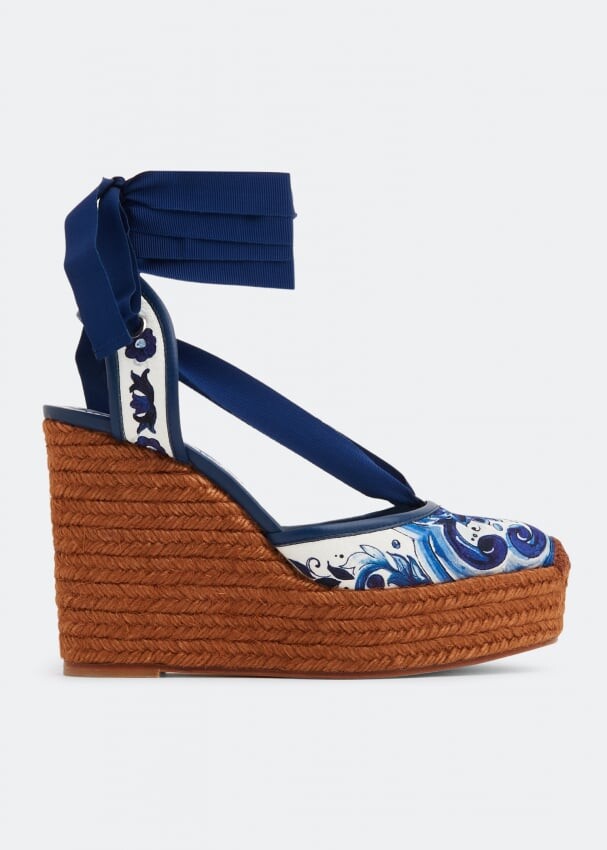 

Сандалии DOLCE&GABBANA Brocade wedge sandals, принт