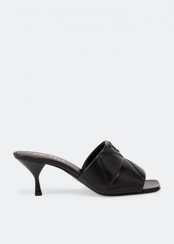

Мюли PRADA Quilted leather mules, черный