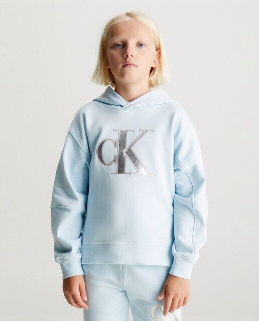 

Толстовка с капюшоном для девочки Calvin Klein, светло-синий