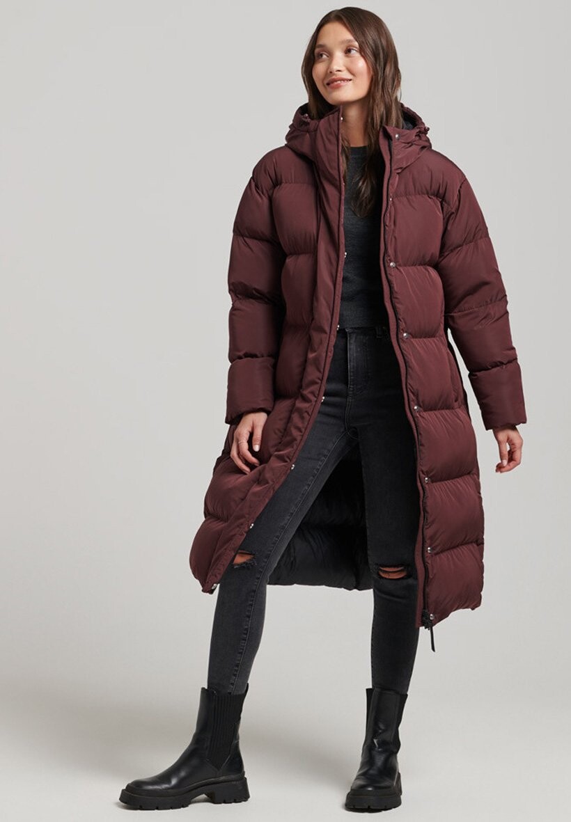 

Пальто зимнее Superdry, бордовый