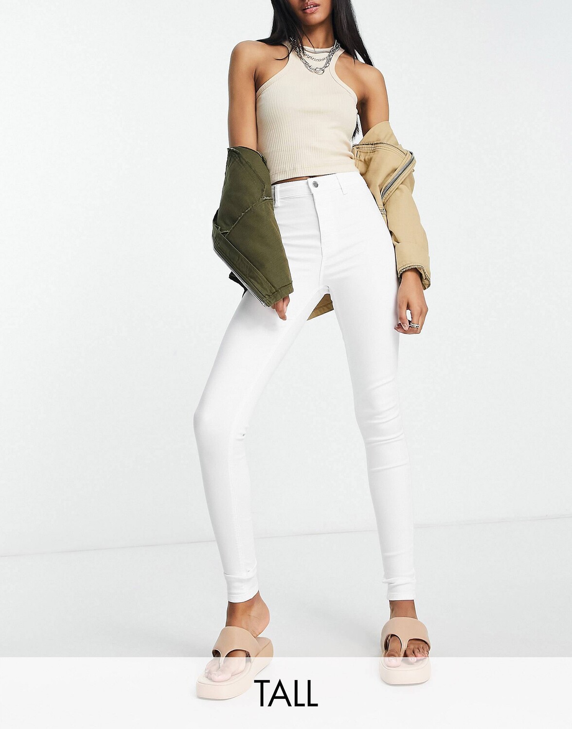 

Белые джинсы Topshop Tall Joni