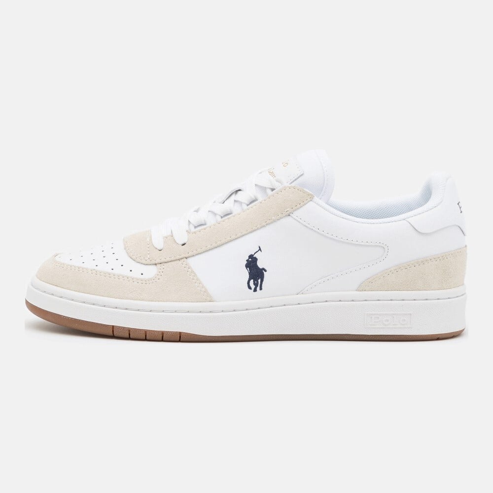 

Кроссовки Polo Ralph Lauren Court Leather & Suede Sneaker, white/newport navy, Белый