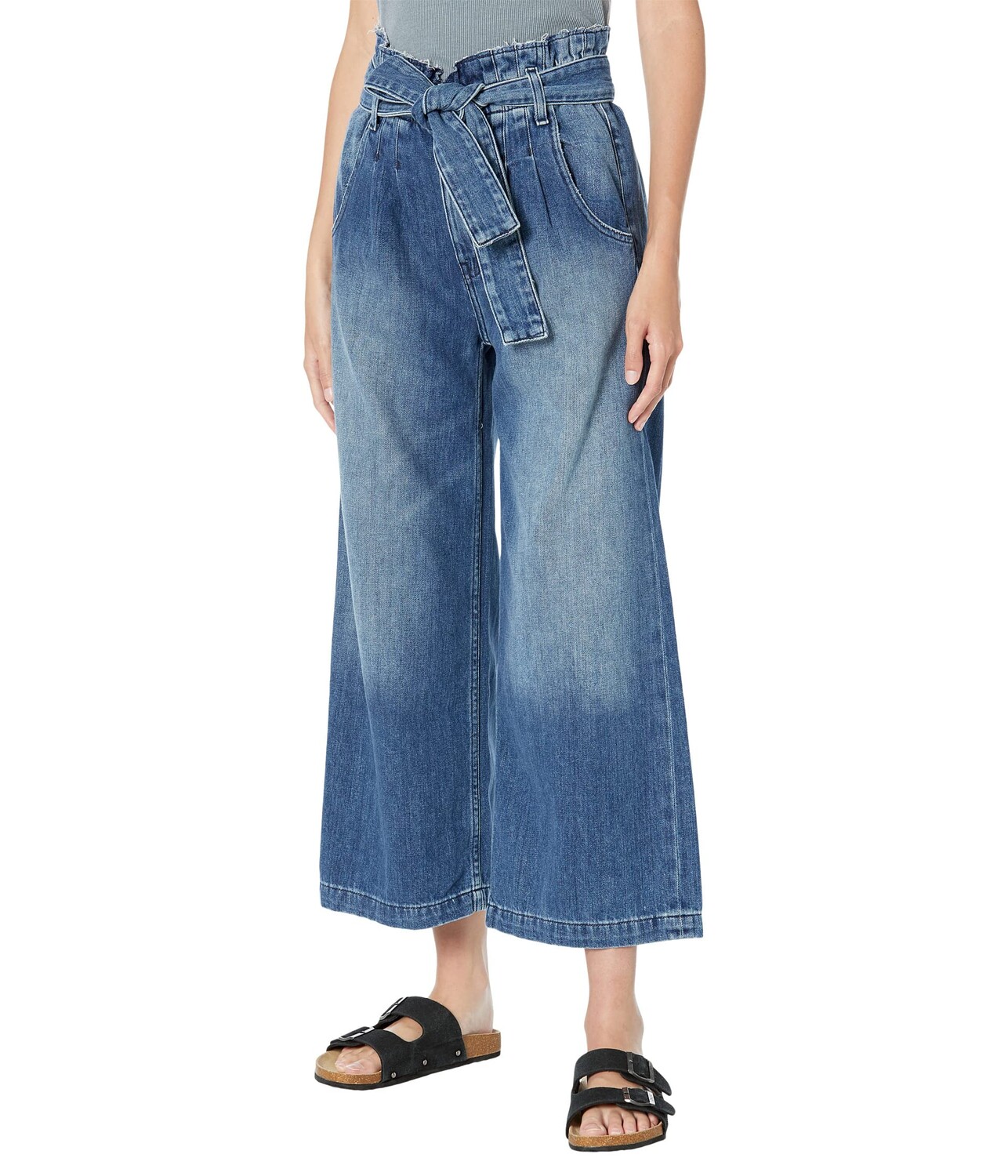 Джинсы Hudson Jeans, Cropped Wide Leg Trousers w/ Paper Bag in Dancehall