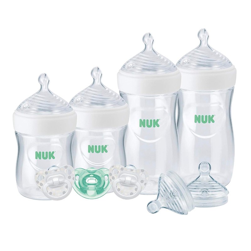 Бутылочки для кормления, подарочный набор Nuk Simply Natural with SafeTemp nuk simply natural соски от 1 месяца со средней степенью текучести 2 соски