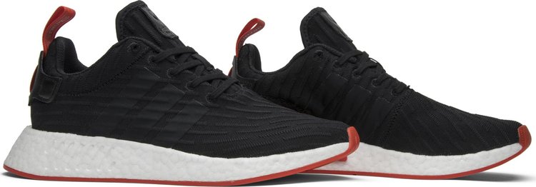 Кроссовки Adidas NMD R2 Primeknit White/Red купить по цене 1 229