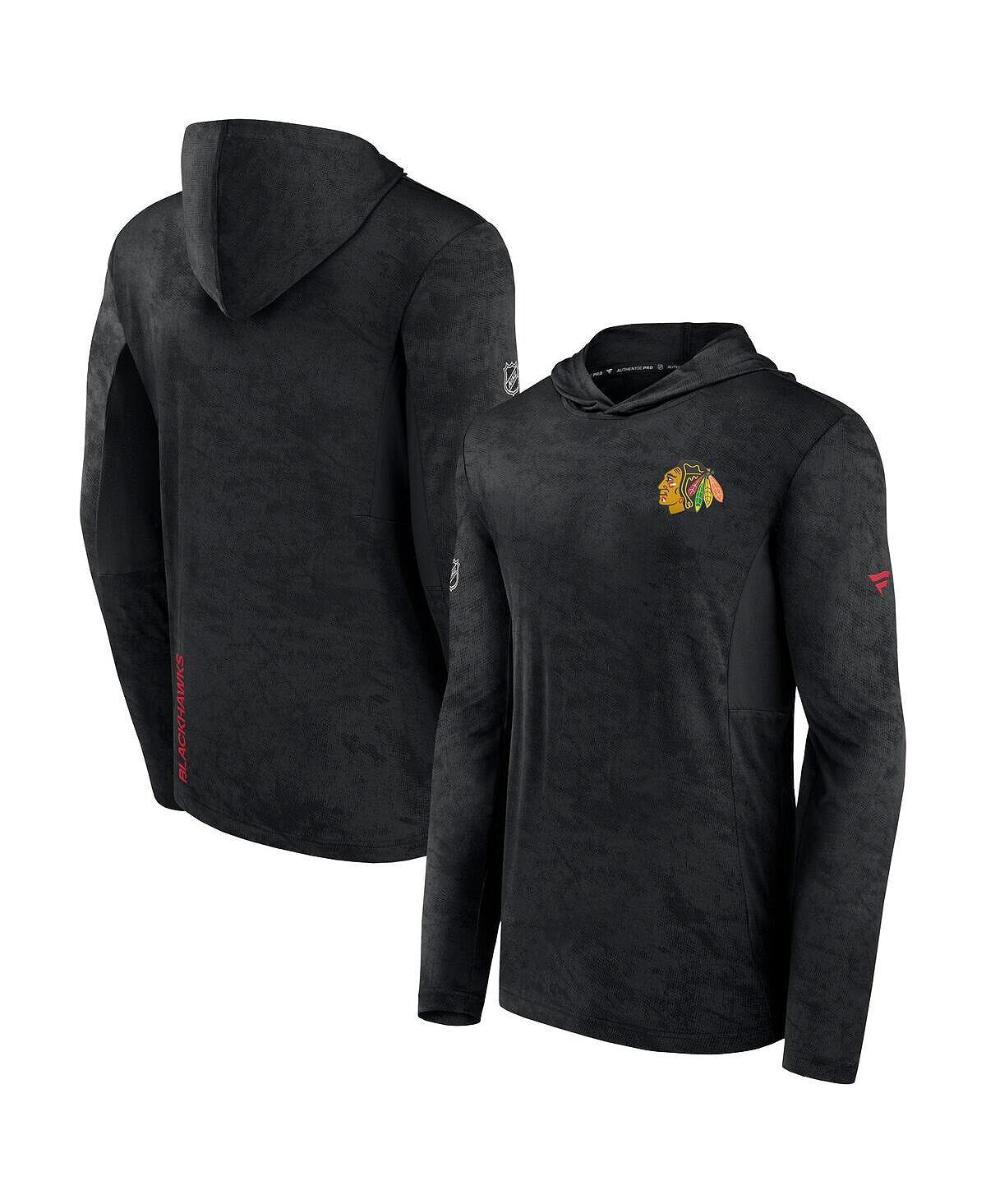 

Мужская фирменная черная толстовка с капюшоном chicago blackhawks authentic pro rink camo pullover Fanatics, черный