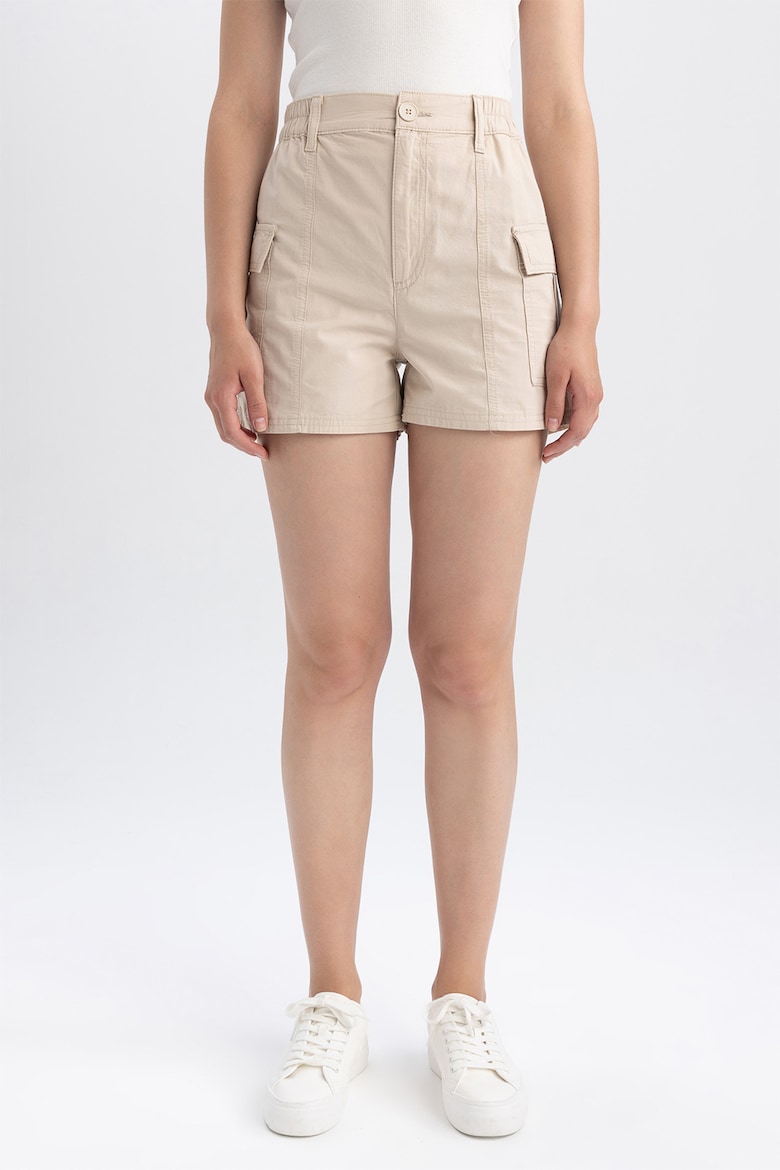 Укороченные брюки-карго с эластичной талией Defacto, бежевый укороченные брюки defacto серый