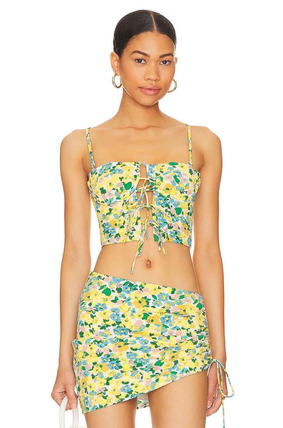 Топ superdown Kayla Corset, цвет Yellow Floral