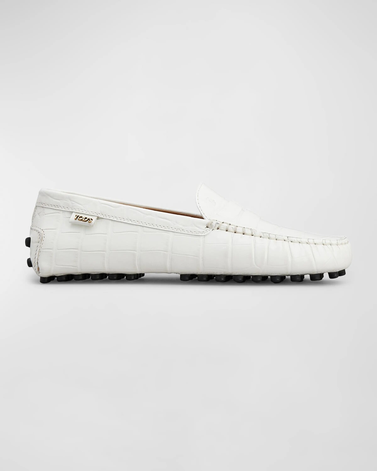 

Лоферы для водителей Gommino из крокодиловой кожи Penny Tod'S, цвет Bianco