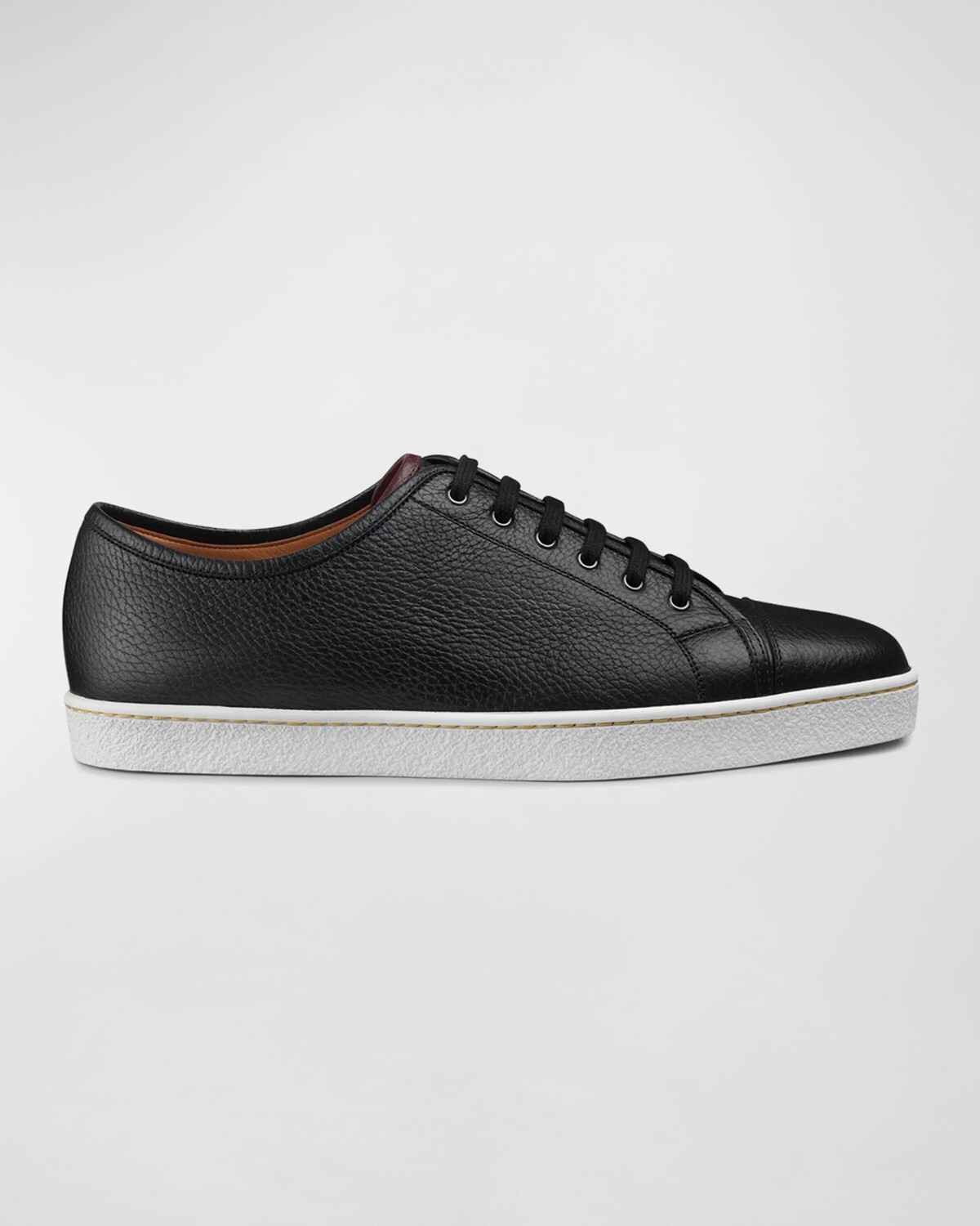 

Мужские низкие кеды из фактурной кожи John Lobb, цвет Black