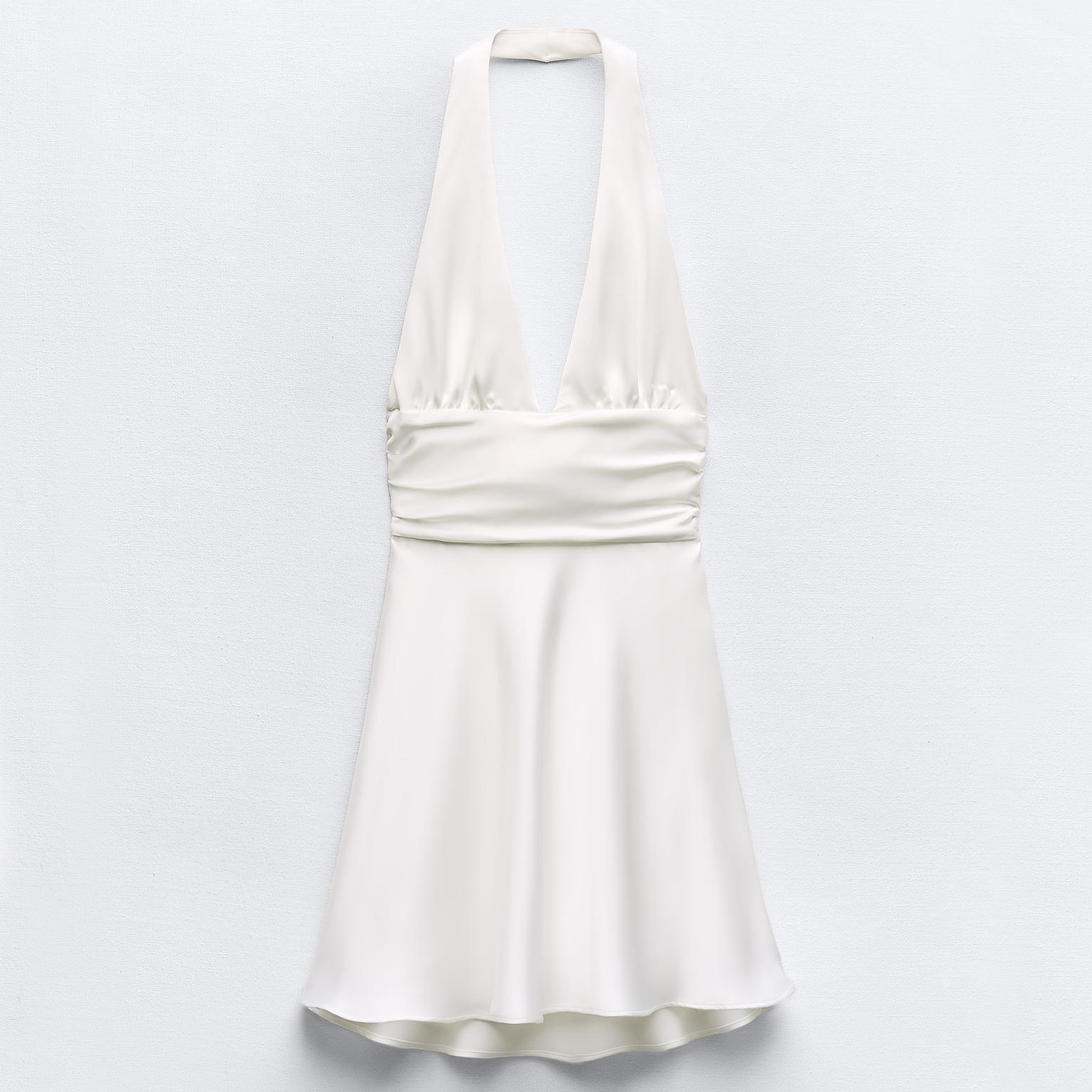 Платье Zara Satin Halter, белый платье zara satin черный