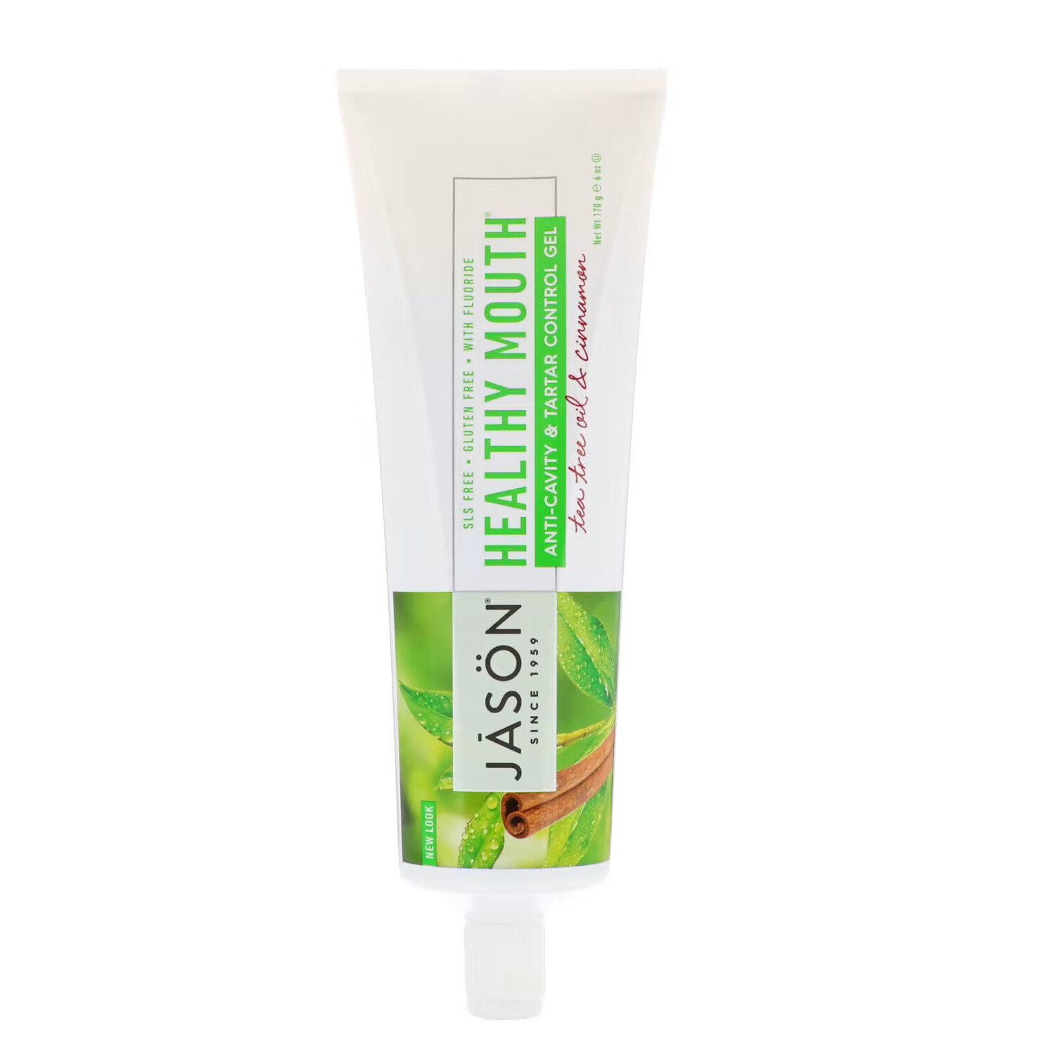 

Jason Natural, Healthy Mouth, гель для защиты от кариеса и предупреждения появления зубного камня, масло чайного дерева и корица, 170 г (6 унций)