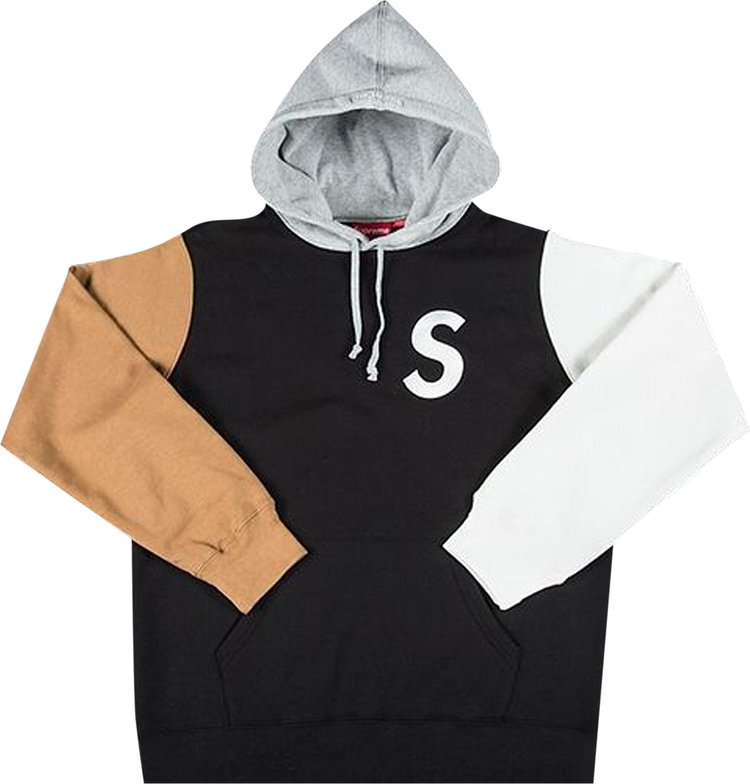 толстовка supreme s logo hooded sweatshirt black черный Толстовка Supreme S Logo Colorblocked Hooded Sweatshirt 'Black', черный