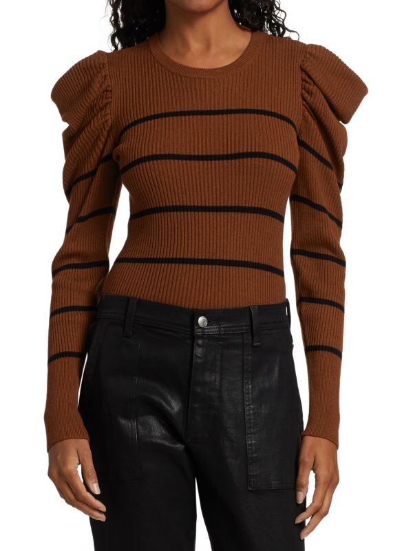 

Полосатый свитер с рюшами 7 For All Mankind Spice black