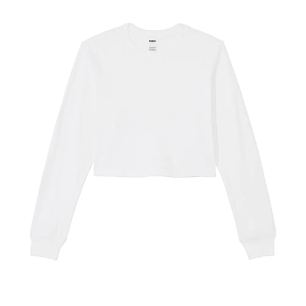 

Лонгслив Victoria's Secret Pink Premium Cotton Cropped, белый