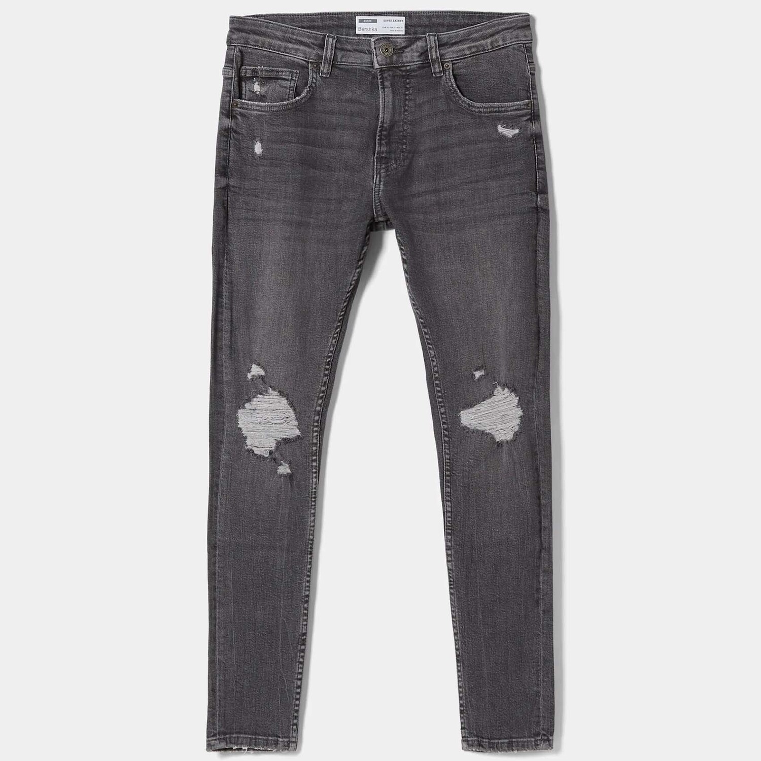 

Джинсы Bershka Super Skinny Ripped, серый