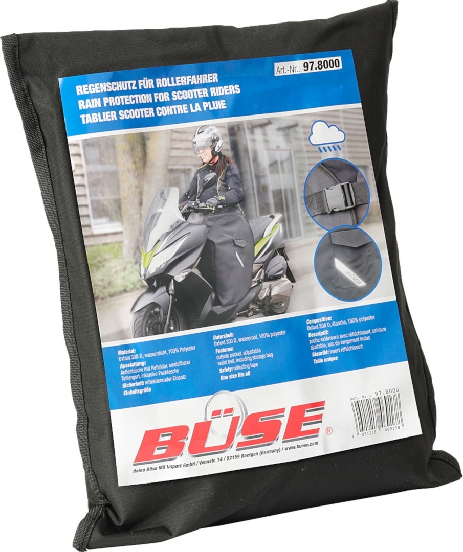 Дождевик Büse для водителей скутеров, черный устройство антисон для водителей as1 черный