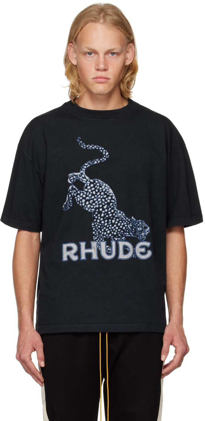 Эксклюзивная черная футболка SSENSE Rhude