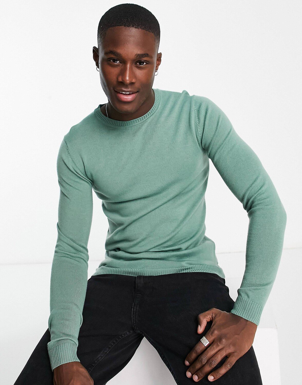 

Светло-зеленый джемпер премиум-класса из мериносовой шерсти ASOS DESIGN