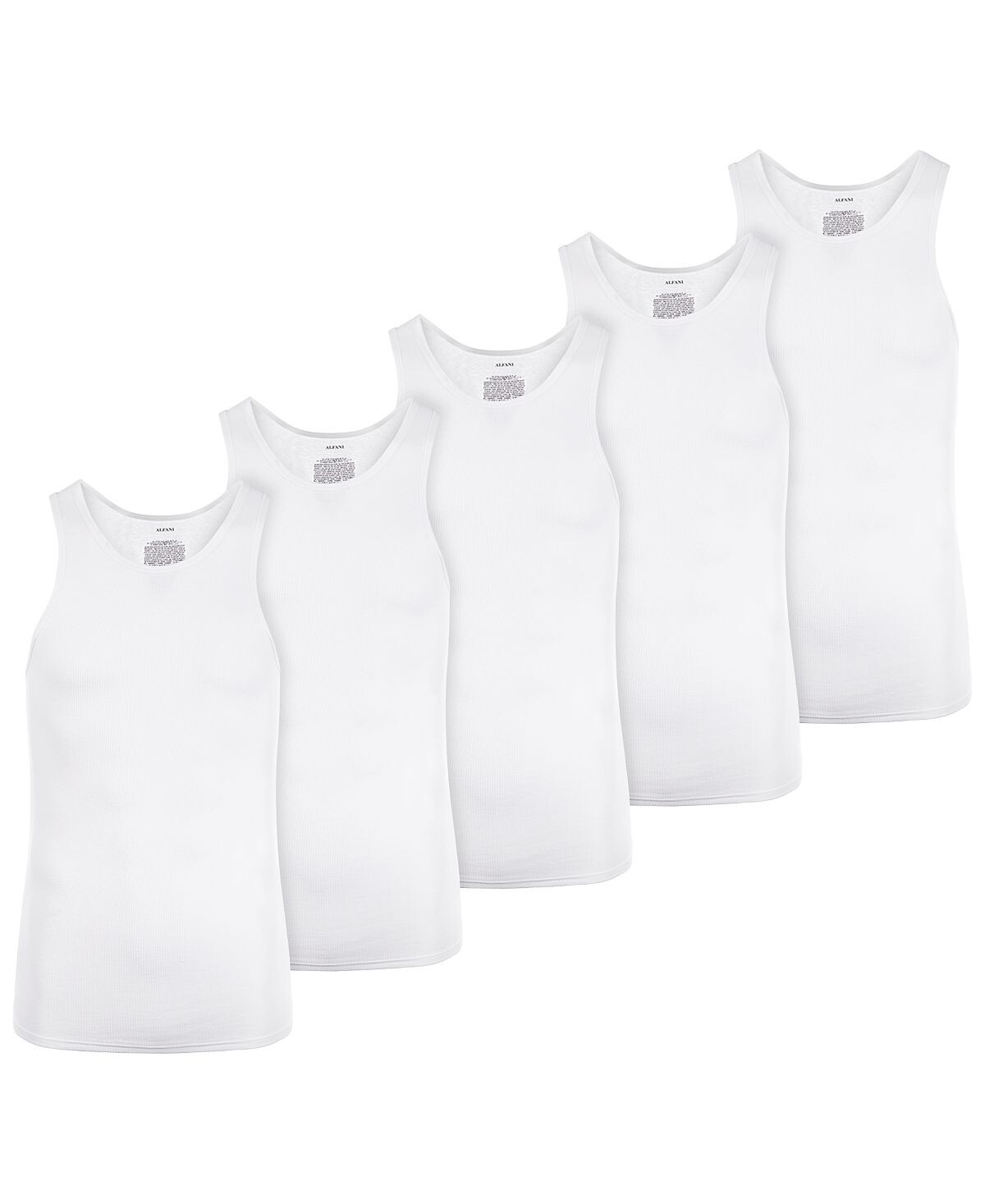

Мужчины 5-pk. твердые влагоотводящие баки, созданные для macy's Alfani, белый