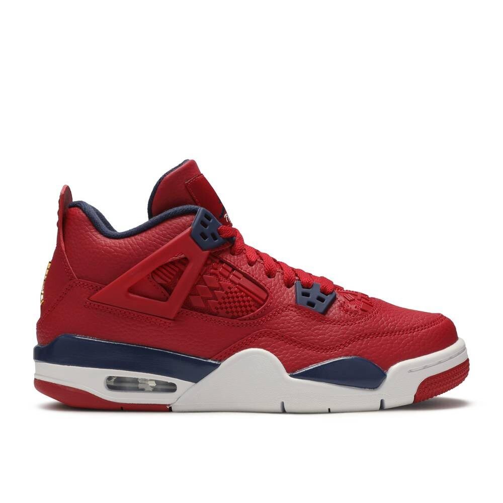 

Кроссовки Air Jordan 4 Retro OG GS Fire Red 2020, красный/белый/темно-синий