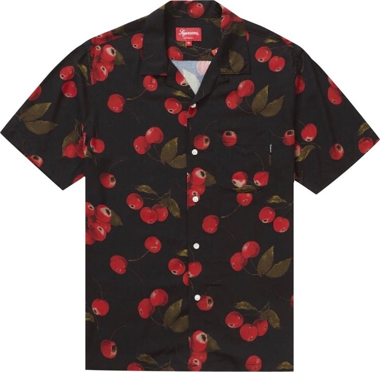 

Рубашка Supreme Cherry Rayon Short-Sleeve Shirt 'Black', черный