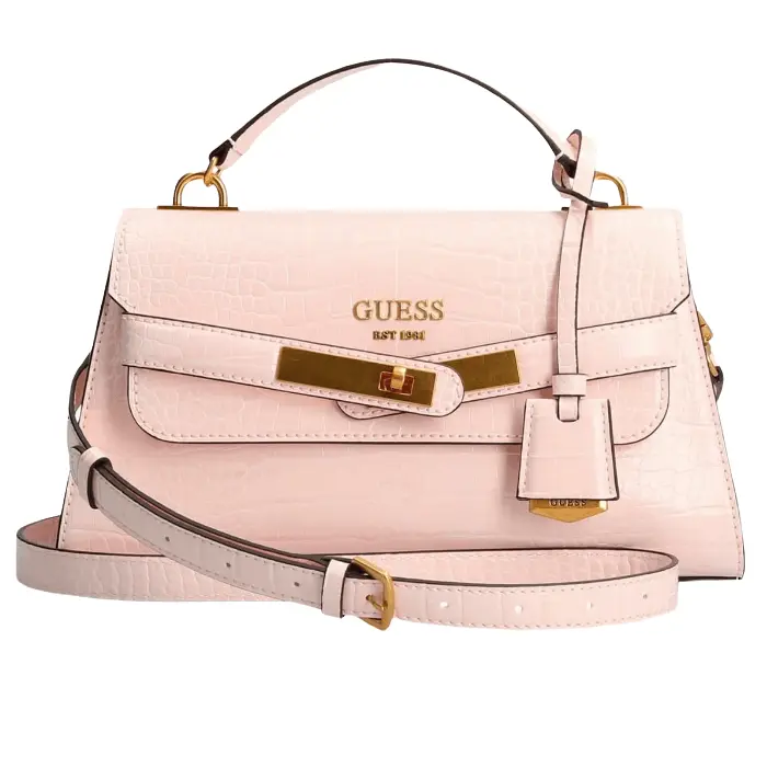 

Сумка сэтчел Guess Enisa Kroko Print, пудровая роза