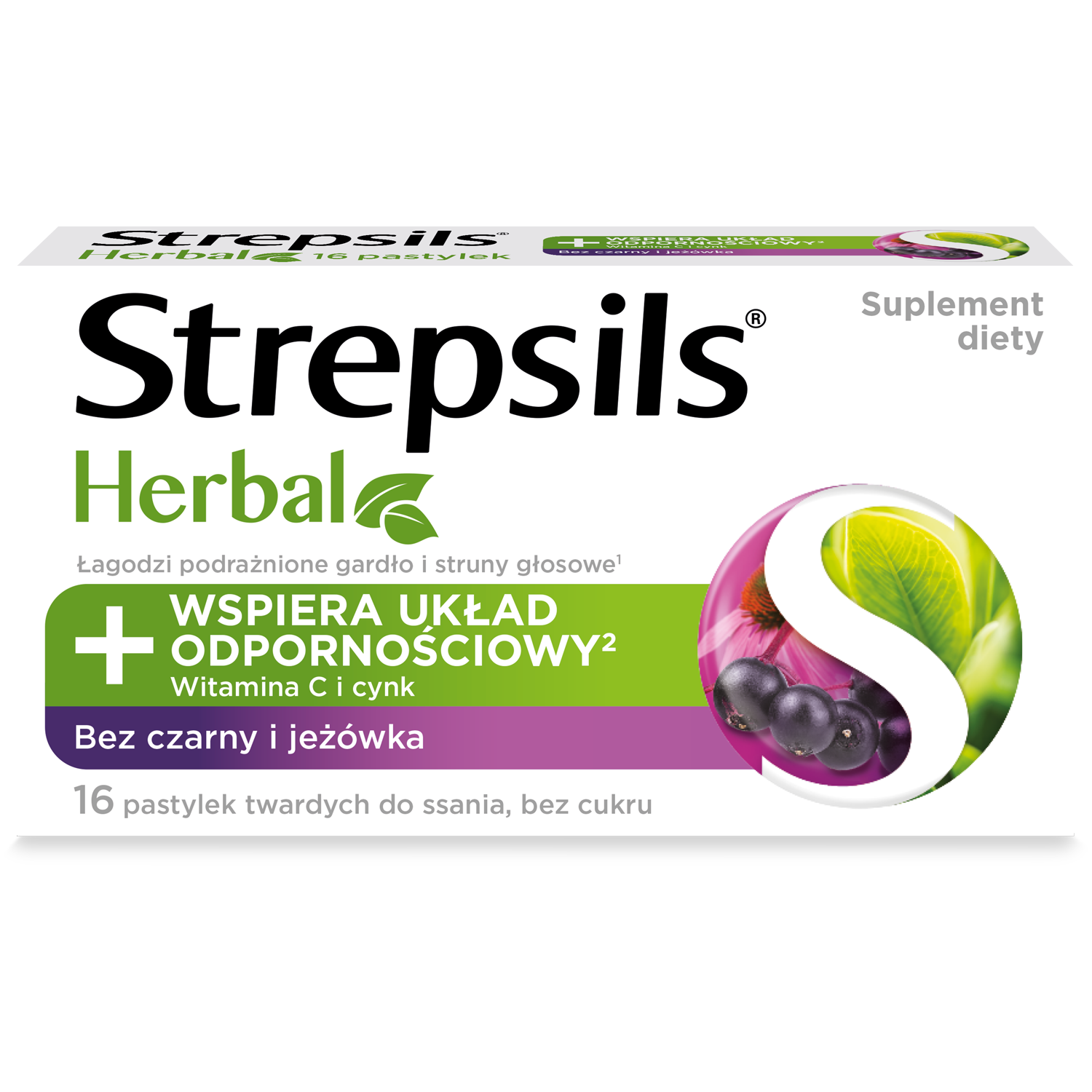 Strepsils Herbal леденцы от горла, 16 таб./1 уп.
