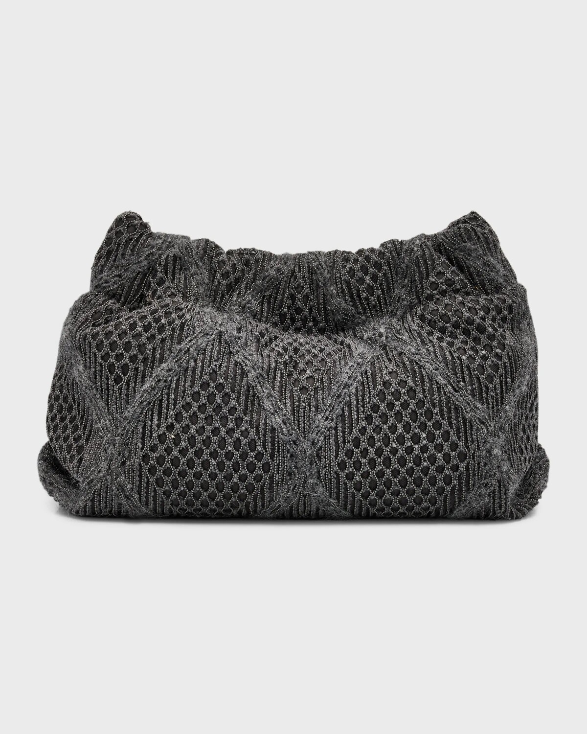 

Сетчатый клатч Lux Argyle с вышивкой Brunello Cucinelli, цвет Dark Gray