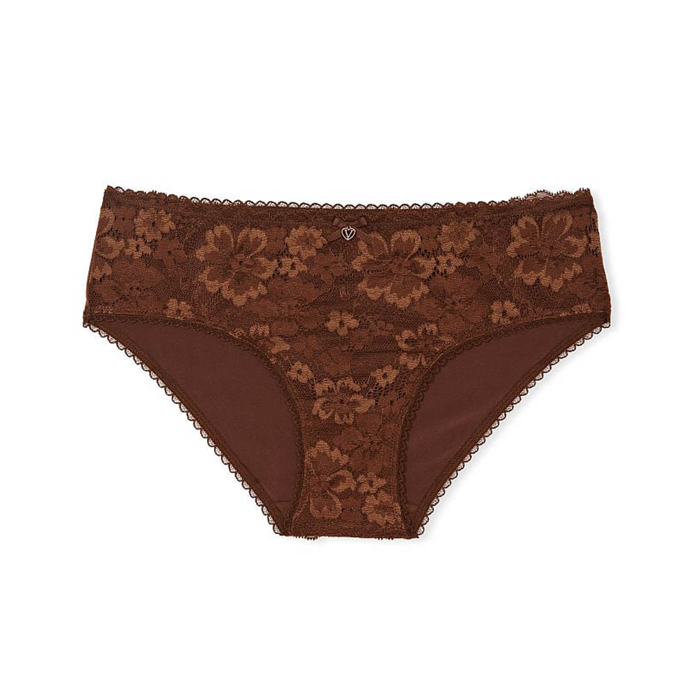 цена Трусы Victoria's Secret Body By Victoria Lace-Front Hiphugger, коричневый
