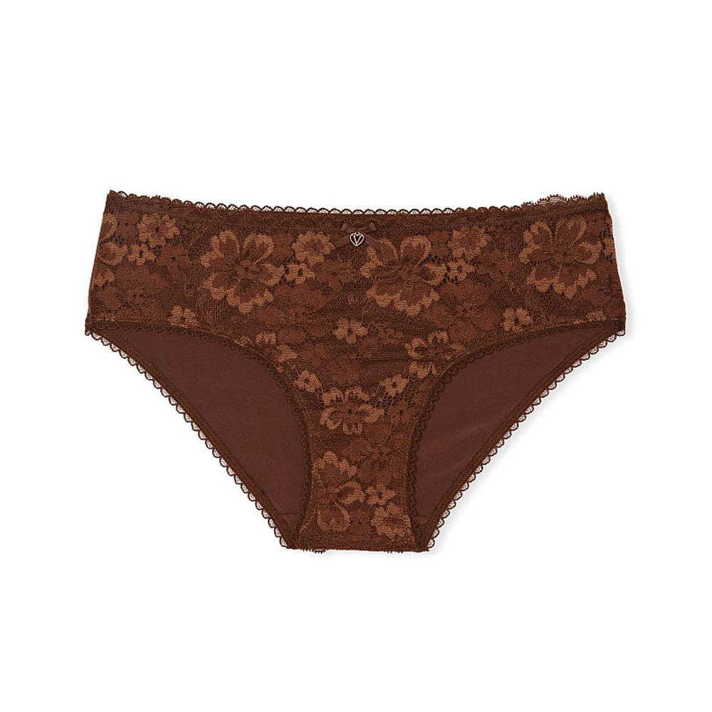 Трусы Victoria's Secret Body By Victoria Lace-Front Hiphugger, коричневый трусы victoria s secret lace front thong белый синий