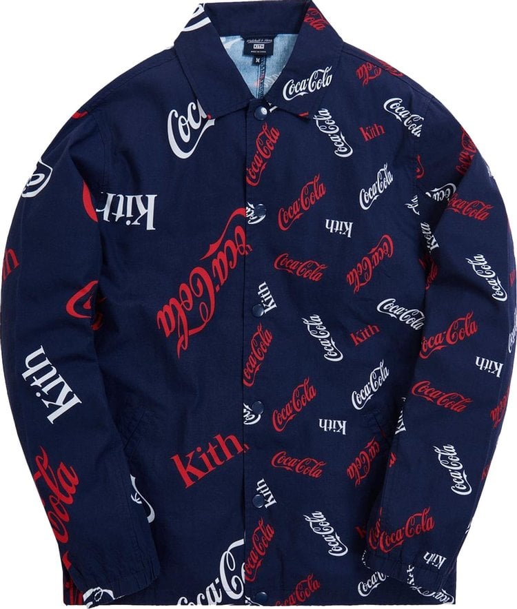 Куртка Kith x Coca-Cola x Mitchell & Ness Coke Coaches Jacket 'Navy', синий - фото