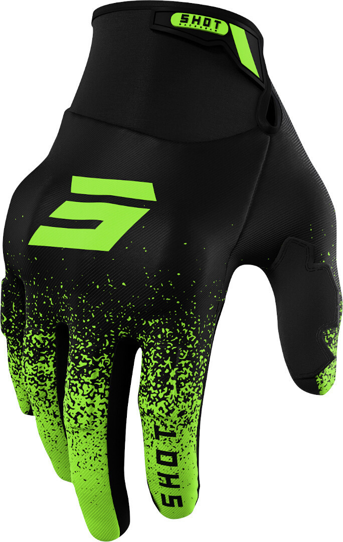 перчатки shot drift smoke с логотипом черный белый Перчатки Shot Drift Edge с логотипом, черный/зеленый