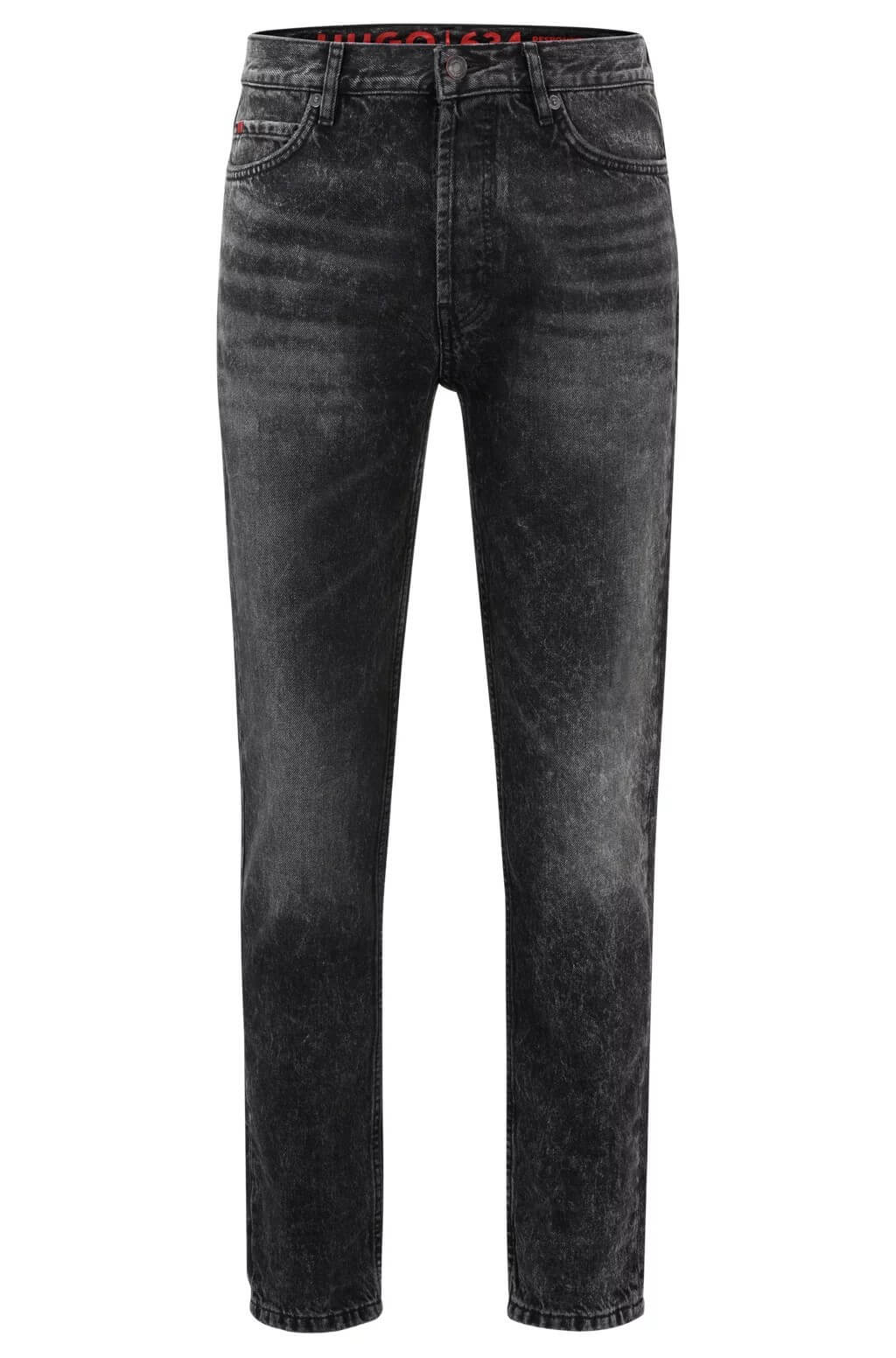 Зауженные джинсы из плотного денима Hugo, темно-серый
