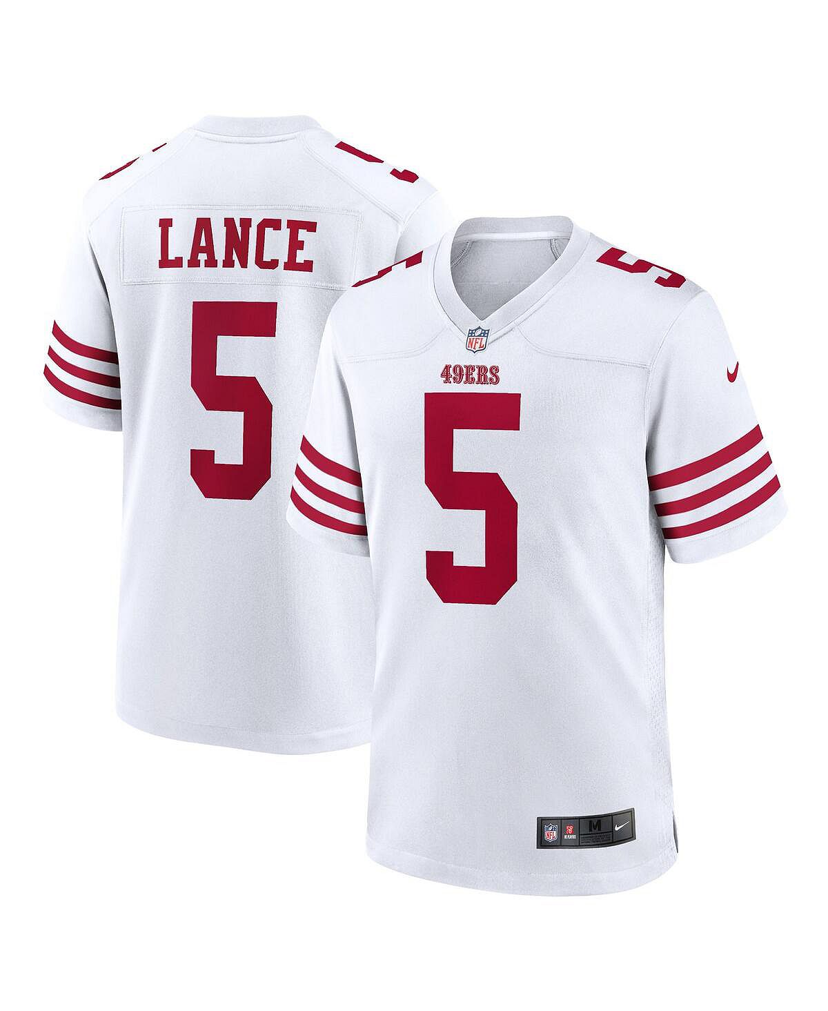 Мужская футболка trey lance white san francisco 49ers player game Nike, белый san francisco