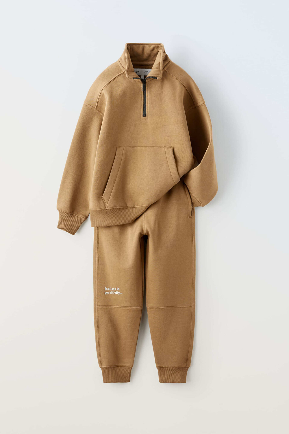 

Комплект из толстовки и брюк Zara Plush, 2 предмета, светло-коричневый