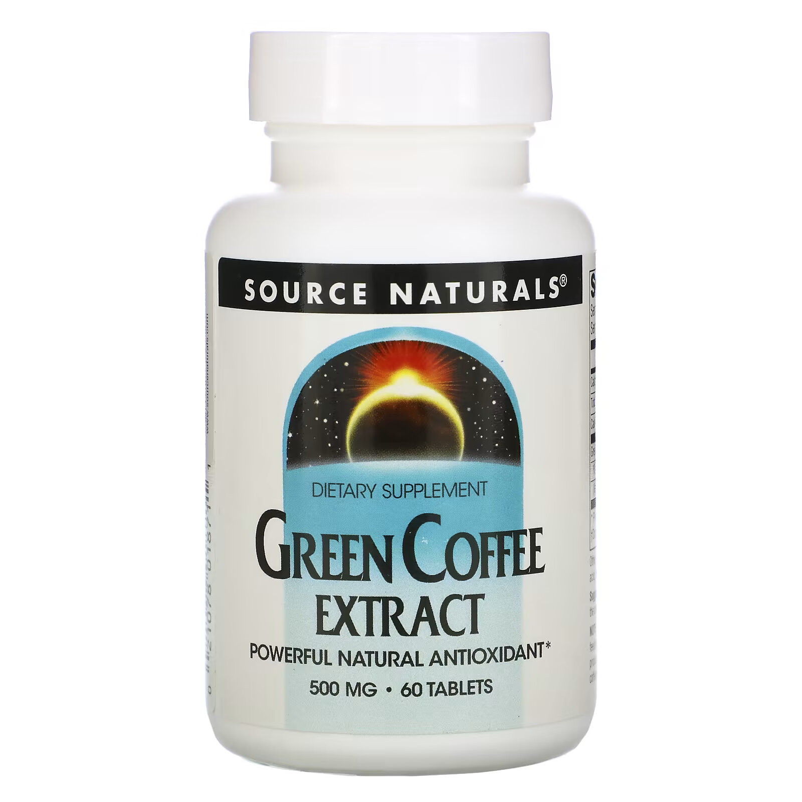 Source Naturals, Экстракт зеленого кофе, 500 мг, 60 таблеток source naturals экстракт плодов вишни 500 мг 90 таблеток
