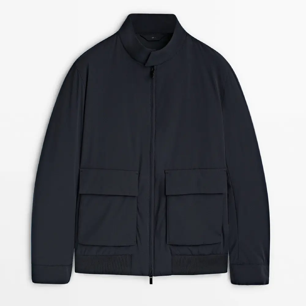 

Куртка Massimo Dutti Bi-stretch With Pockets, темно-синий