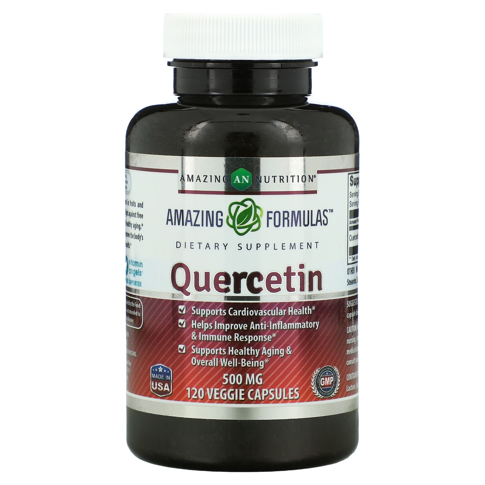 Кверцетин Amazing Nutrition, 120 растительных капсул кверцетин бромелайн amazing nutrition 120 растительных капсул