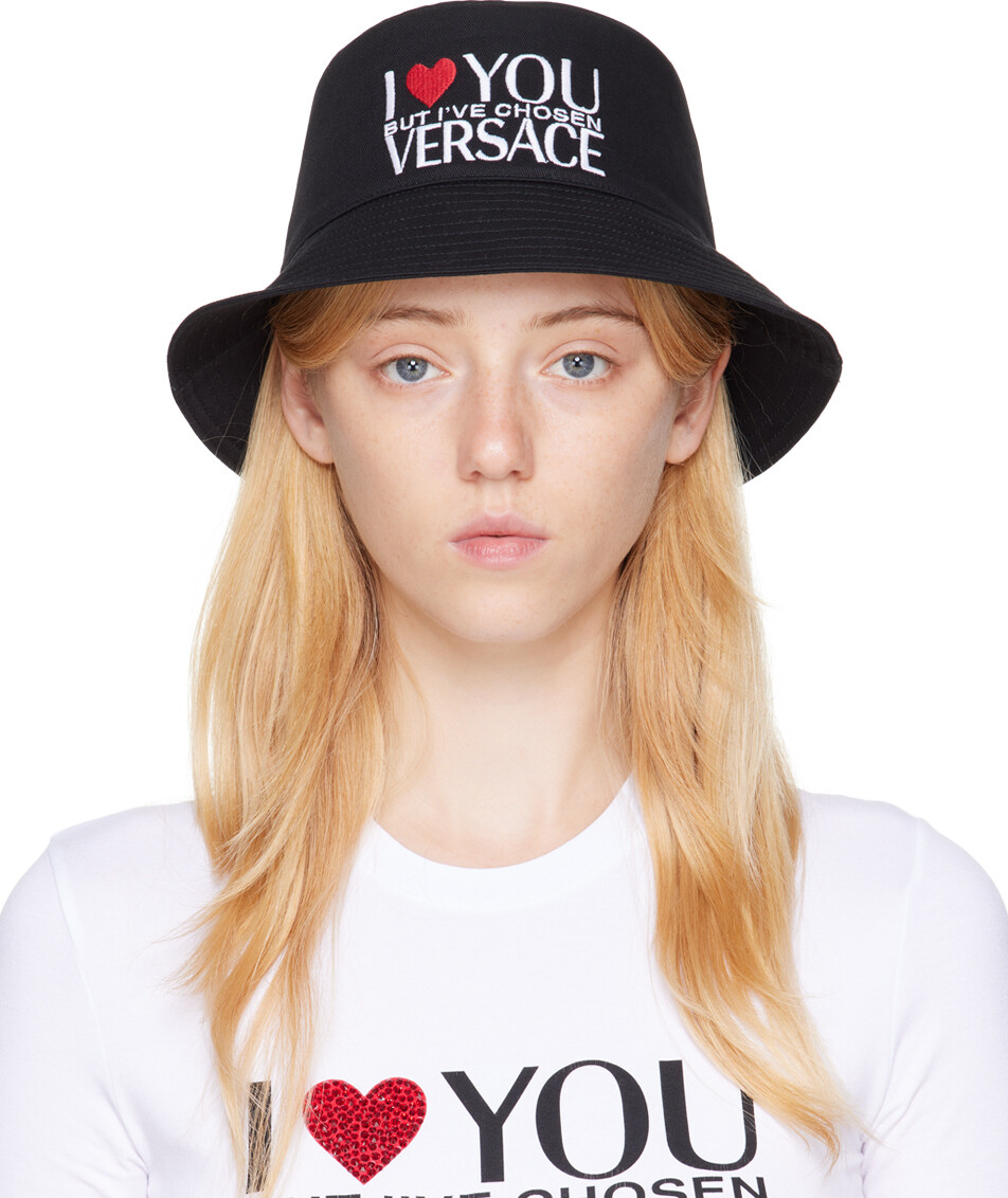 

Черная панама I Love You... Versace