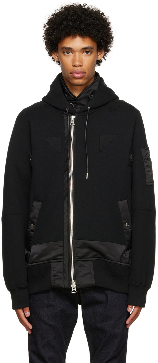 

Черная хлопковая куртка на молнии sacai