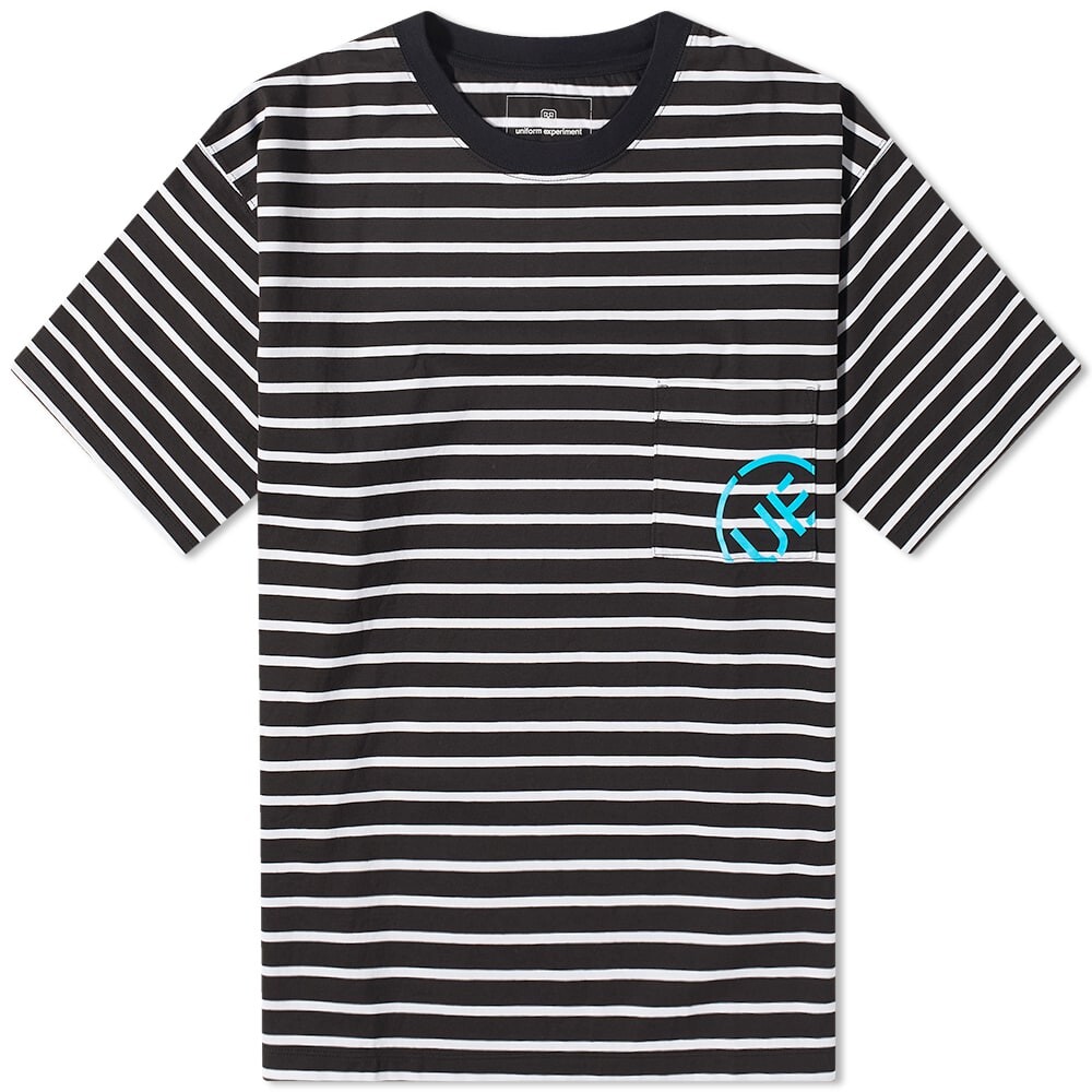 

Футболка Uniform Experiment Striped Pocket Tee, Серый