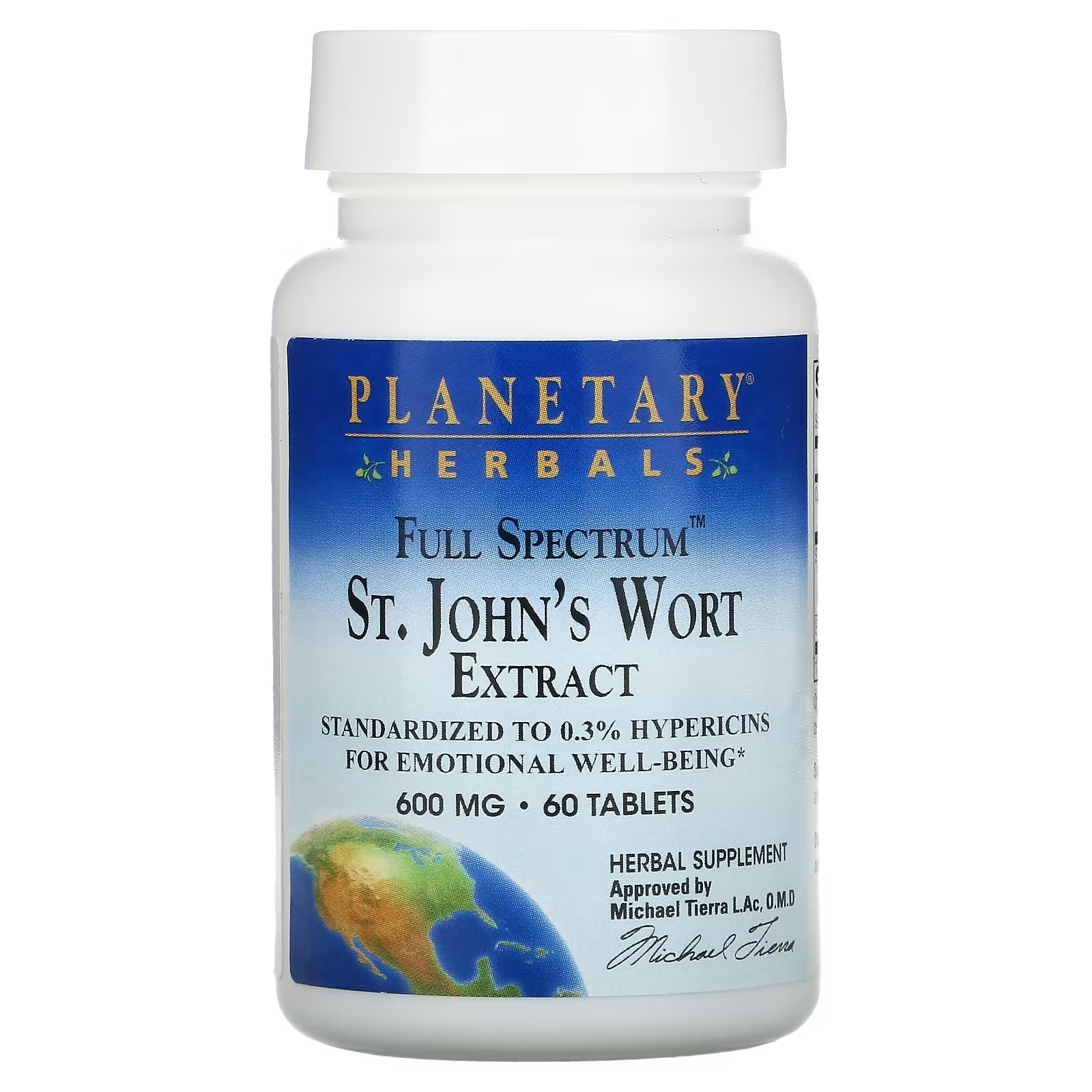 Planetary Herbals Экстракт зверобоя полного спектра, 600 мг, 60 таблеток экстракт зверобоя 300 мг 240 таблеток