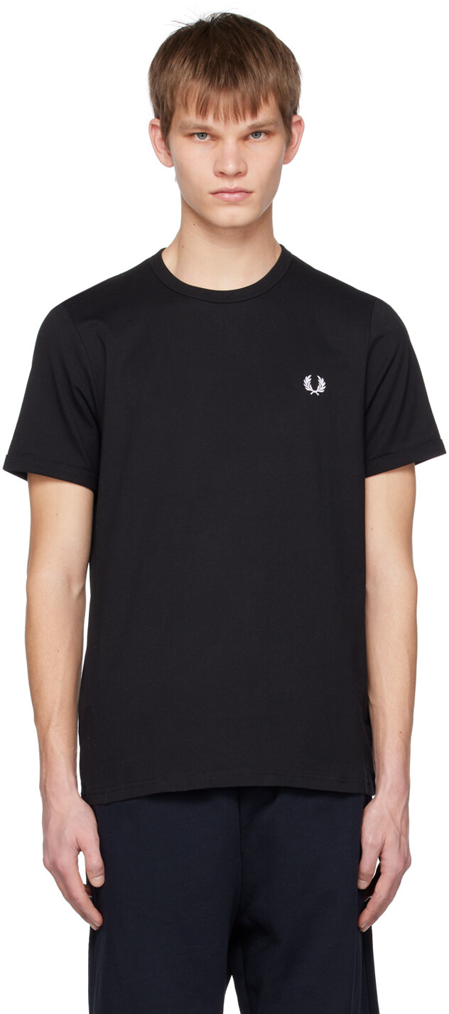 

Черная футболка звонка Fred Perry, Черный