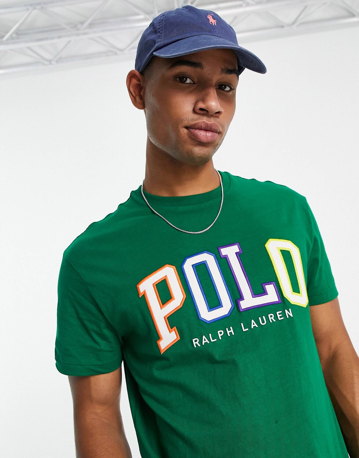 

Зеленая классическая футболка свободного кроя Polo Ralph Lauren с эффектом омбре и логотипом